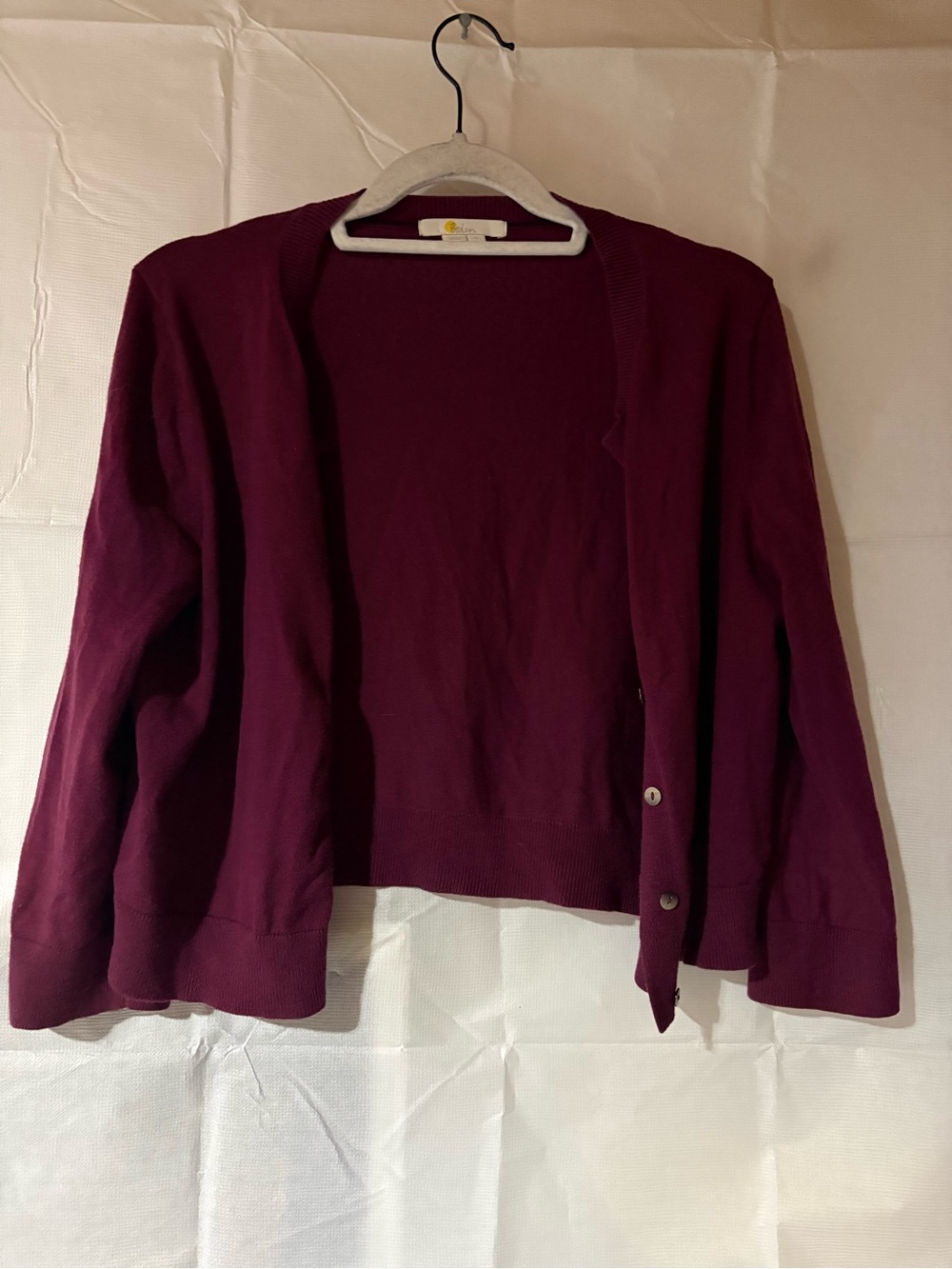 Boden Deep Berry Open-Front Lightweight Cardigan